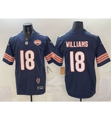 Men's Chicago Bears #18 Caleb Williams Navy F.U.S.E. 2025 NFC North Champions & Illinois Stitched Football Jersey