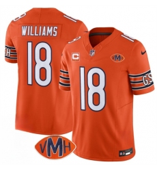 Men's Chicago Bears #18 Caleb Williams Orange 2025 F.U.S.E. With 1-Star C And VMH Vapor Untouchable Limited Football Stitched Jersey