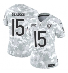 Women's Chicago Bears #15 Rome Odunze 2024 F.U.S.E Arctic Camo Salute To Service Limited Stitched Football Jersey(Run Small)