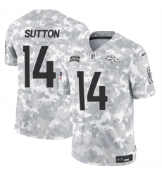 Men's Denver Broncos #14 Courtland Sutton 2024 F.U.S.E Arctic Camo Salute To Service Limited Stitched Football Jersey