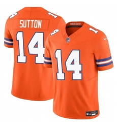 Men's Denver Broncos #14 Courtland Sutton Orange F.U.S.E. Mile High Collection 1977 Throwback Vapor Limited Football Stitched Jersey