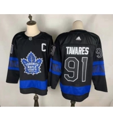 Men's Toronto Maple Leafs #91 John Tavares Black X Drew House Inside Out Stitched Jersey