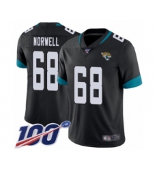 Men's Jacksonville Jaguars #68 Andrew Norwell Black Team Color Vapor Untouchable Limited Player 100th Season Football Jersey