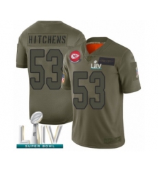 Men's Kansas City Chiefs #53 Anthony Hitchens Limited Olive 2019 Salute to Service Super Bowl LIV Bound Football Jersey