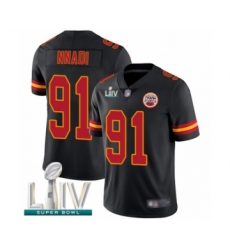 Men's Kansas City Chiefs #91 Derrick Nnadi Limited Black Rush Vapor Untouchable Super Bowl LIV Bound Football Jersey