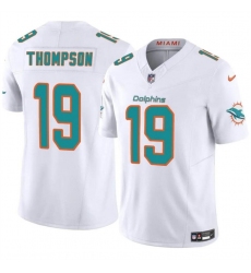 Men's Miami Dolphins #19 Skylar Thompson White 2024 F.U.S.E Vapor Limited Football Stitched Jersey