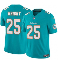 Men's Miami Dolphins #25 Jaylen Wright Aqua 2024 F.U.S.E Vapor Limited Football Stitched Jersey