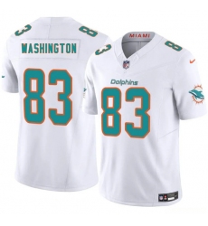 Men's Miami Dolphins #83 Tahj Washington White 2025 Draft F.U.S.E. Vapor Limited Football Stitched Jersey