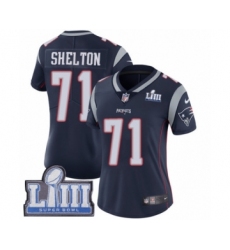 Women's Nike New England Patriots #71 Danny Shelton Navy Blue Team Color Vapor Untouchable Limited Player Super Bowl LIII Bound NFL Jersey