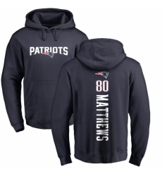 NFL Nike New England Patriots #80 Jordan Matthews Navy Blue Backer Pullover Hoodie