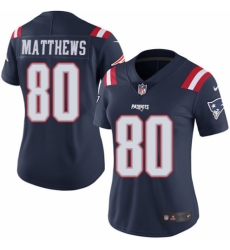 Women's Nike New England Patriots #80 Jordan Matthews Limited Navy Blue Rush Vapor Untouchable NFL Jersey