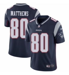 Youth Nike New England Patriots #80 Jordan Matthews Navy Blue Team Color Vapor Untouchable Limited Player NFL Jersey