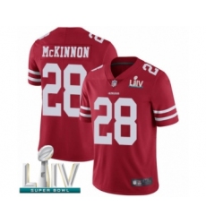 Youth San Francisco 49ers #28 Jerick McKinnon Red Team Color Vapor Untouchable Limited Player Super Bowl LIV Bound Football Jersey
