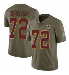 Men's Nike Washington Redskins #72 Geron Christian Limited Green Salute to Service Tank Top NFL Jersey