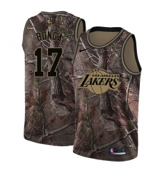 Women's Nike Los Angeles Lakers #17 Isaac Bonga Swingman Camo Realtree Collection NBA Jersey