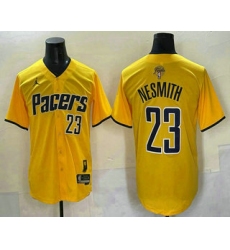 Men's Indiana Pacers #23 Aaron Nesmith Yellow 2025 Finals Vapor Stitched Baseball Jersey