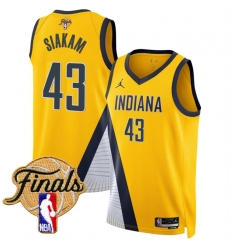 Men's Indiana Pacers #43 Pascal Siakam Yellow 2025 Finals Statement Edition Stitched Basketball Jersey