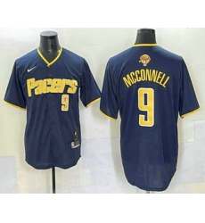 Men's Indiana Pacers #9 TJ McConnell Navy 2025 Finals Vapor Stitched Baseball Jersey