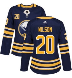 Women's Adidas Buffalo Sabres #20 Scott Wilson Authentic Navy Blue Home NHL Jersey