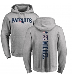 NFL Nike New England Patriots #29 Sony Michel Ash Backer Pullover Hoodie