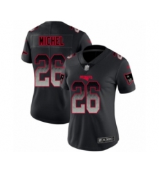 Women's New England Patriots #26 Sony Michel Limited Black Smoke Fashion Football Jersey