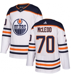 Youth Adidas Edmonton Oilers #70 Ryan McLeod Authentic White Away NHL Jersey