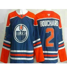 Men's Edmonton Oilers #2 Evan Bouchard Blue Authentic Jersey