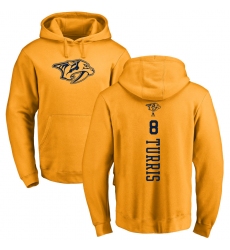NHL Adidas Nashville Predators #8 Kyle Turris Gold One Color Backer Pullover Hoodie