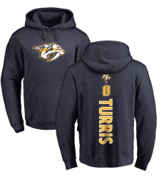 NHL Adidas Nashville Predators #8 Kyle Turris Navy Blue Backer Pullover Hoodie