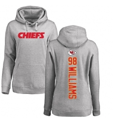NFL Women's Nike Kansas City Chiefs #98 Xavier Williams Ash Backer Pullover Hoodie