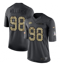 Youth Nike Kansas City Chiefs #98 Xavier Williams Limited Black 2016 Salute to Service NFL Jersey
