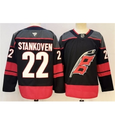 Men's Carolina Hurricanes #22 Logan Stankoven Black 2024-25 Home Stitched Hockey Jersey
