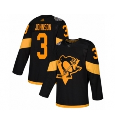 Youth Pittsburgh Penguins #3 Jack Johnson Authentic Black 2019 Stadium Series Hockey Jersey