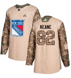 Youth Adidas New York Rangers #82 Joey Keane Authentic Camo Veterans Day Practice NHL Jersey