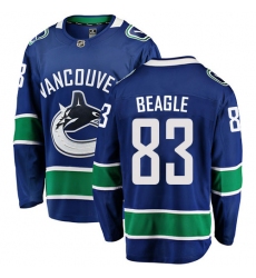 Youth Vancouver Canucks #83 Jay Beagle Fanatics Branded Blue Home Breakaway NHL Jersey