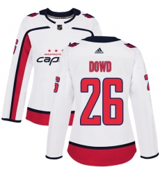 Women's Adidas Washington Capitals #26 Nic Dowd Authentic White Away NHL Jersey