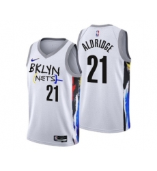 Men's Brooklyn Nets #21 LaMarcus Aldridge 2022-23 White City Edition Stitched