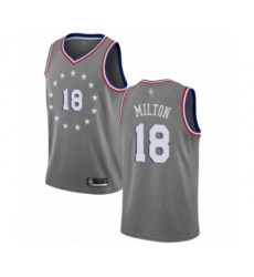 Youth Philadelphia 76ers #18 Shake Milton Swingman Gray Basketball Jersey - City Edition