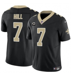 Men's New Orleans Saints #7 Taysom Hill Black 2024 F.U.S.E With 1-Star C Vapor Limited Stitched Football Jersey