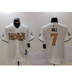 Men's New Orleans Saints #7 Taysom Hill White Nola Baseball Jersey