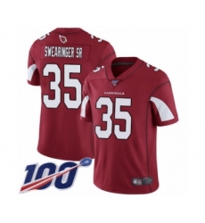 Men's Arizona Cardinals #35 D.J. Swearinger SR Red Team Color Vapor Untouchable Limited Player 100th Season Football Jersey