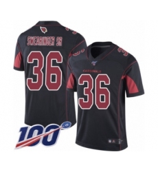 Men's Arizona Cardinals #36 D.J. Swearinger SR Limited Black Rush Vapor Untouchable 100th Season Football Jersey