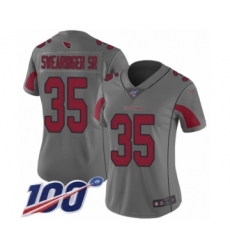 Women's Arizona Cardinals #35 D.J. Swearinger SR Limited Silver Inverted Legend 100th Season Football Jersey