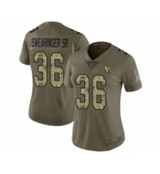 Women's Arizona Cardinals #36 D.J. Swearinger SR Limited Olive Camo 2017 Salute to Service Football Jersey