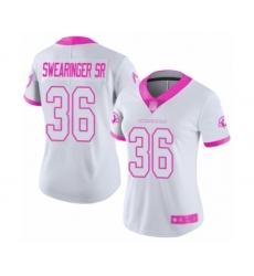 Women's Arizona Cardinals #36 D.J. Swearinger SR Limited White Pink Rush Fashion Football Jersey