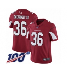 Youth Arizona Cardinals #36 D.J. Swearinger SR Red Team Color Vapor Untouchable Limited Player 100th Season Football Jersey