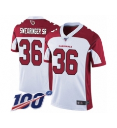 Youth Arizona Cardinals #36 D.J. Swearinger SR White Vapor Untouchable Limited Player 100th Season Football Jersey