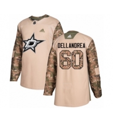 Youth Adidas Dallas Stars #60 Ty Dellandrea Authentic Camo Veterans Day Practice NHL Jersey