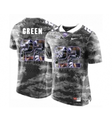 TCU Horned Frogs 22 Aaron Green Gray With Portrait Print College Football Limited Jersey