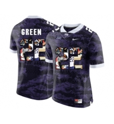 TCU Horned Frogs 22 Aaron Green Purple With Portrait Print College Football Limited Jersey